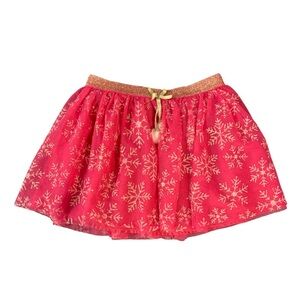 Cynthia Rowley Girls Snowflakes Sparkle Skirt Pink Gold Small 5/6 Party Birthday